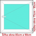 Plastov okna O SOFT ka 85 a 90cm x vka 75-95cm 
